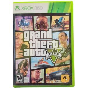 GRAND THEFT AUTO 5V XBox 360 (2013) Complete CIB Map Poster Included UNTESTED